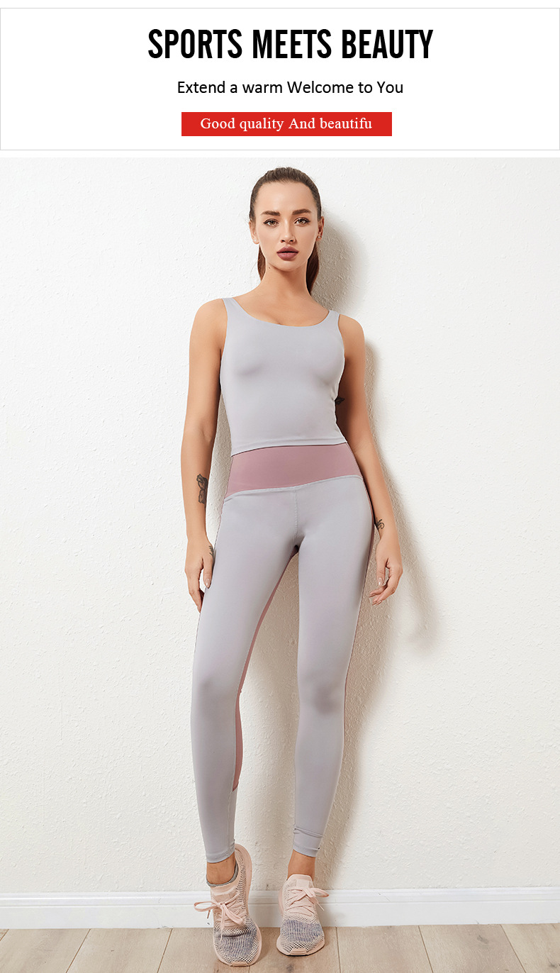 China Custom logo woman sexy sweatsuit tracksuit tank top fitness gym wear workout  leggings sets ladies two piece women yoga set factory and suppliers
