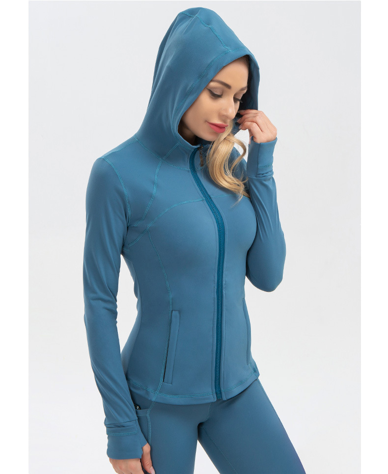 Sykooria Women Hooded Sweatshirt with Zip Quick Dry Hoodie Slim Long Sleeve  Sports Jacket for Yoga Fitness Jogging Cycling : Buy Online at Best Price  in KSA - Souq is now 