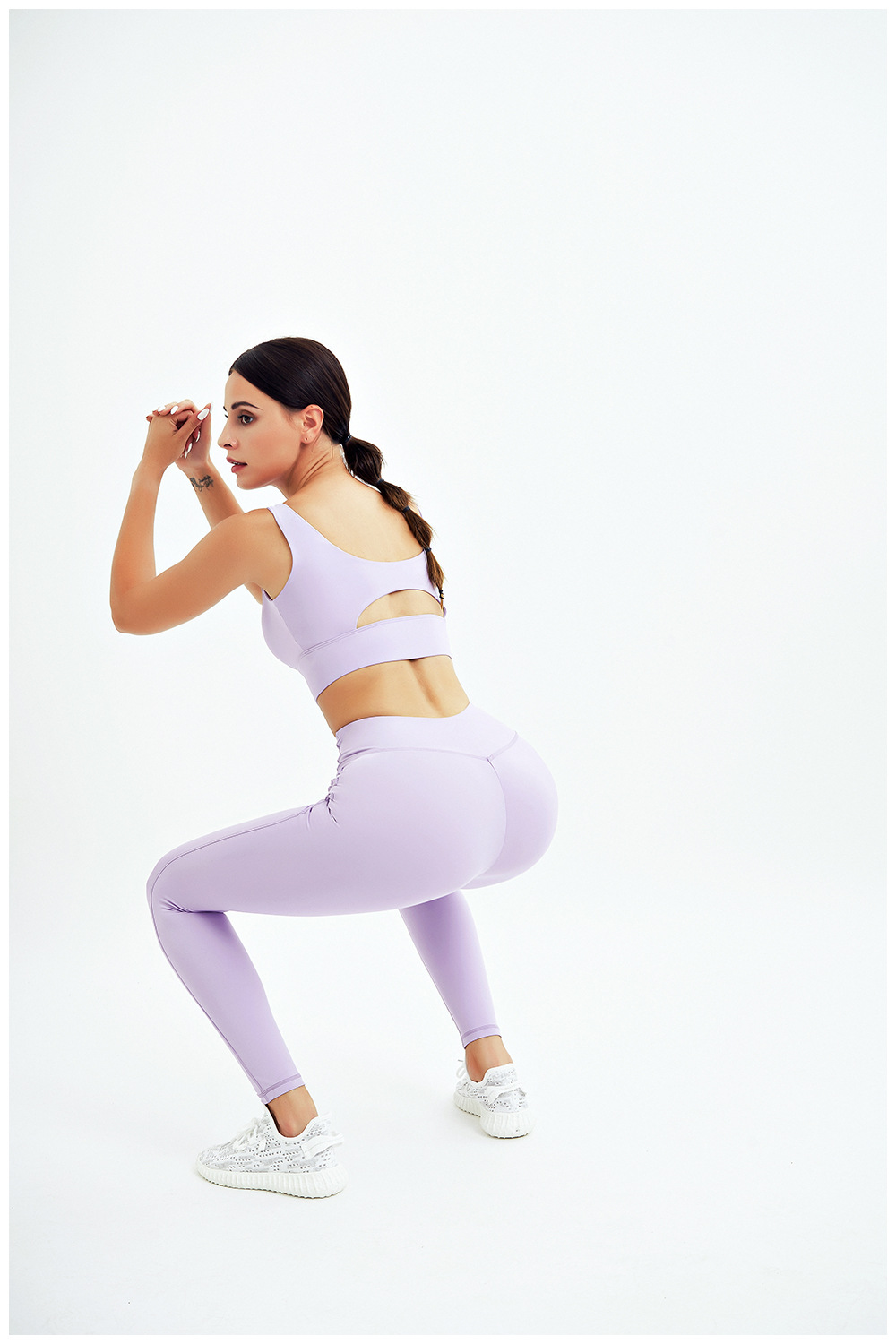 China OEM Supply China Women′s Workout Suits High Waisted Yoga Leggings  with Stretch Sports Bra Gym Clothes 20491 factory and suppliers