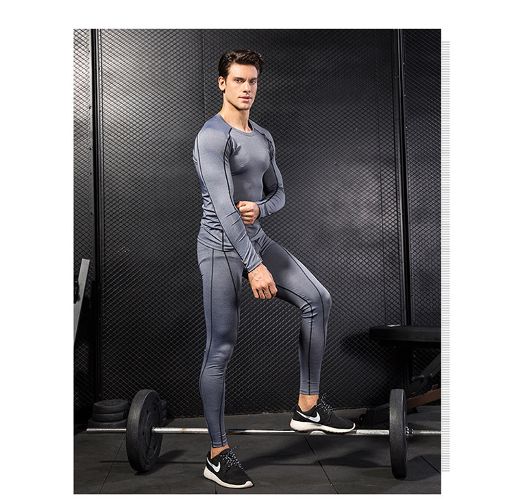China Men Sportswear sets Fitness Yoga Wear Suit Breathable Elastic Running Gym  set factory and suppliers
